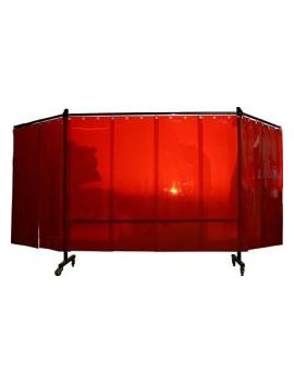 Paravent 3 volets orange à lanières - FSD129