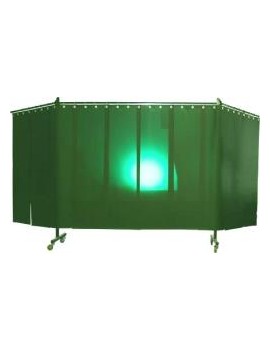 Paravent 3 volets vert n°6 à lanières - FSD136